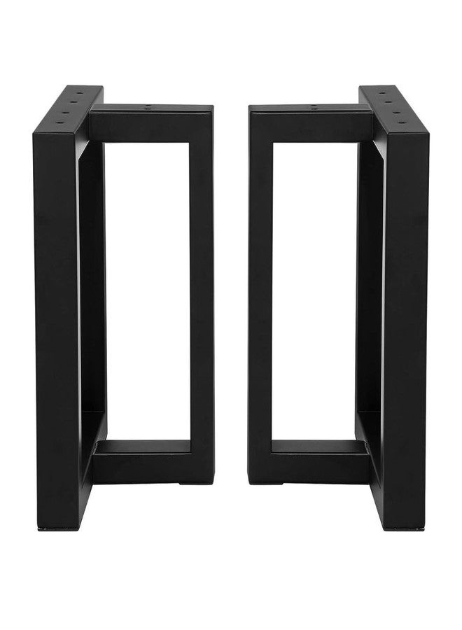 HIRVALL -16 inch Metal Table Legs Heavy Duty Furniture Desk Chair Leg, Metal Bench Coffee Table_Legs,Black,Set of 2 (ONLY_Legs) (Small T Shape) - Image 1
